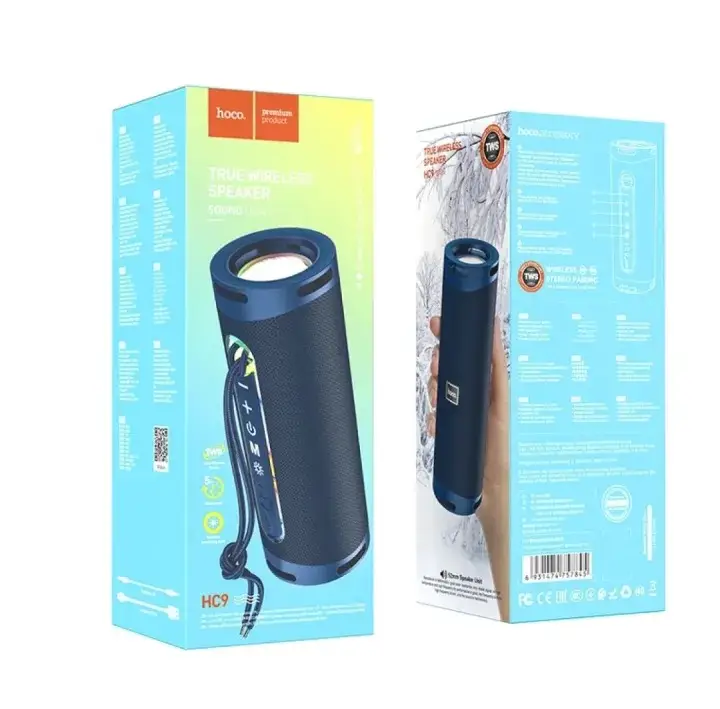 Hoco HC9 Dazzling Pulse sports Portable Bluetooth Loudspeaker – Black Color