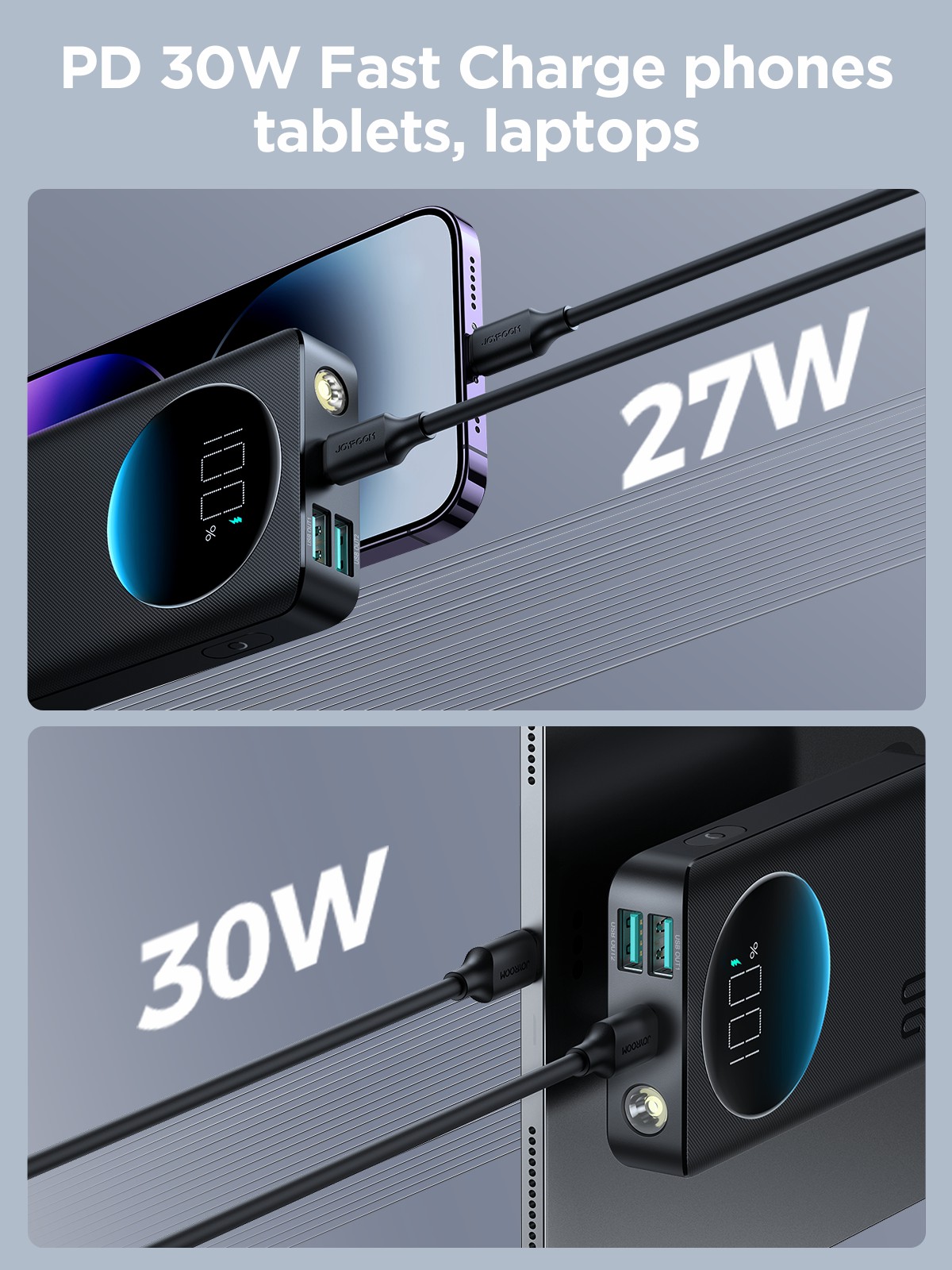 Joyroom JR-PBF01 10000mah PD 30W Fast Charging Power Bank thumbnail 4