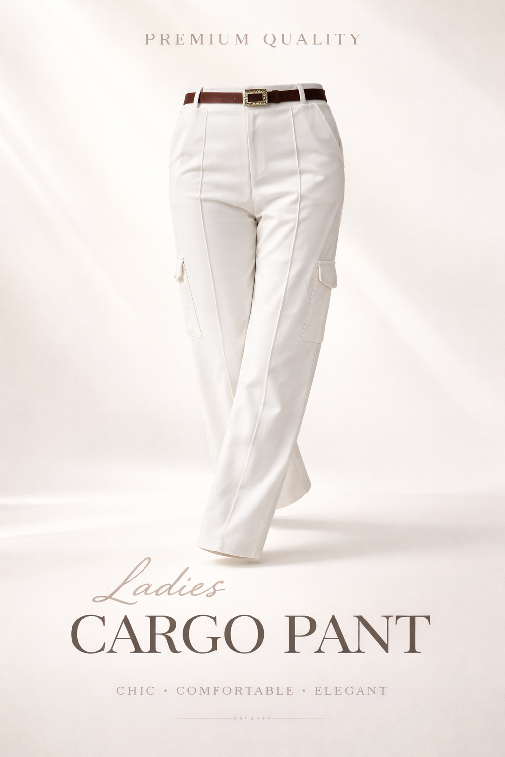 Premium White Cargo Pant